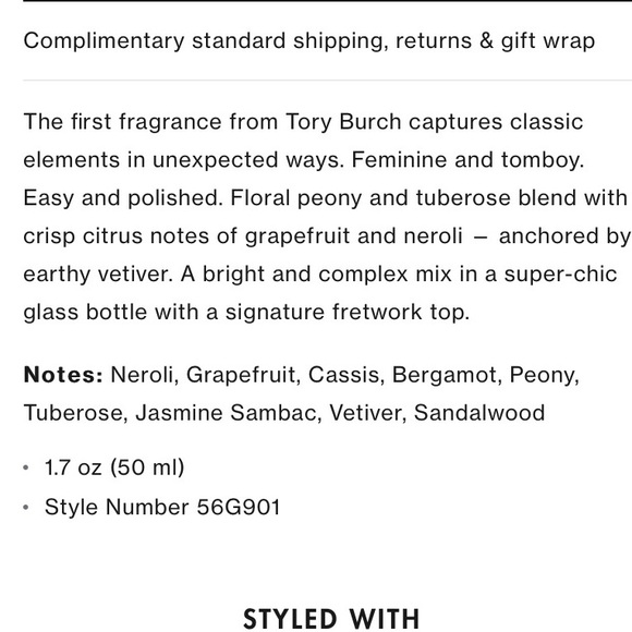 🚫SOLD Ⓜ️ERC🅰️RI Tory Burch 1.7oz - Picture 2 of 8